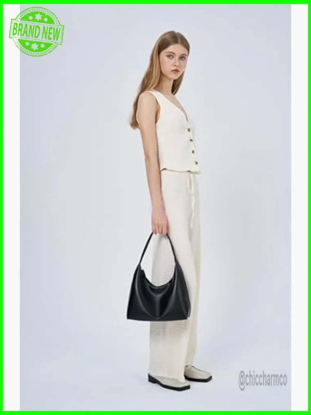 Small Hobo Bag PU Leather Shoulder Purse with Zipper Compartments